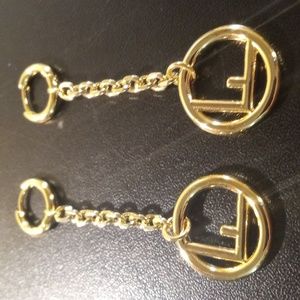 WOMEN'S FENDI GOLD LOOP DANGLING EARRINGS